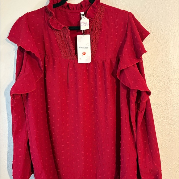 Tops - Women's Red Ruffle Top. #2